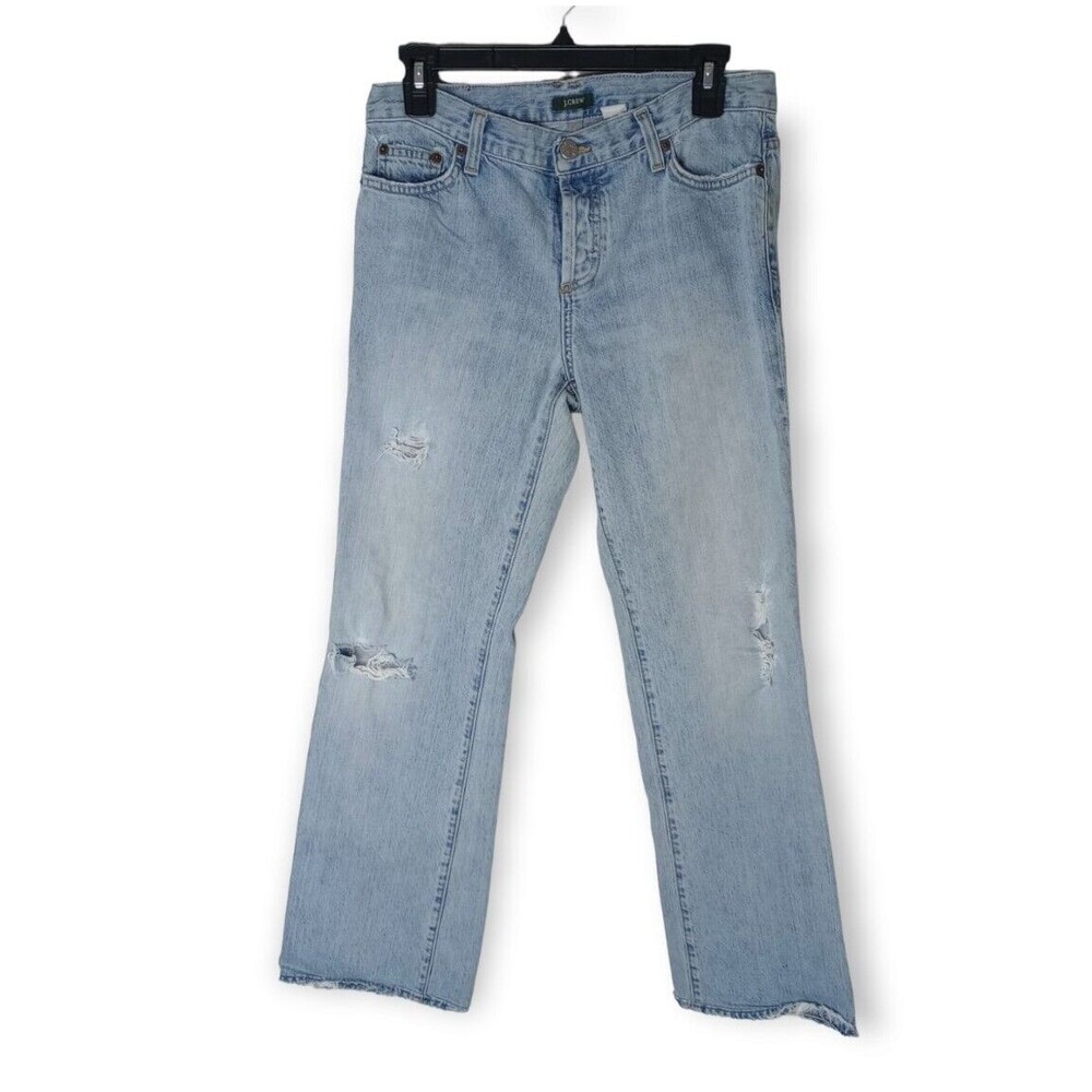 VTG J.Crew Men's Denim Jean Distressed Button Fly Light Wash Blue Size 30x30